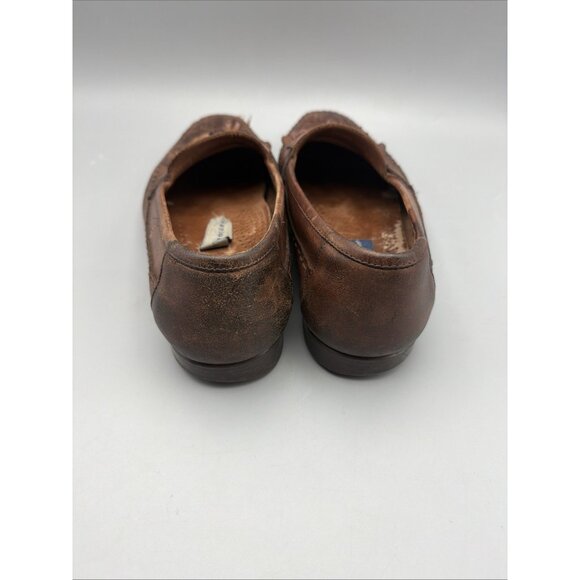 Giorgio Brutini Shoes Mens 10 1/2 Brown Leather Loafers Kiltie Tassel Woven Moc - Picture 4 of 8